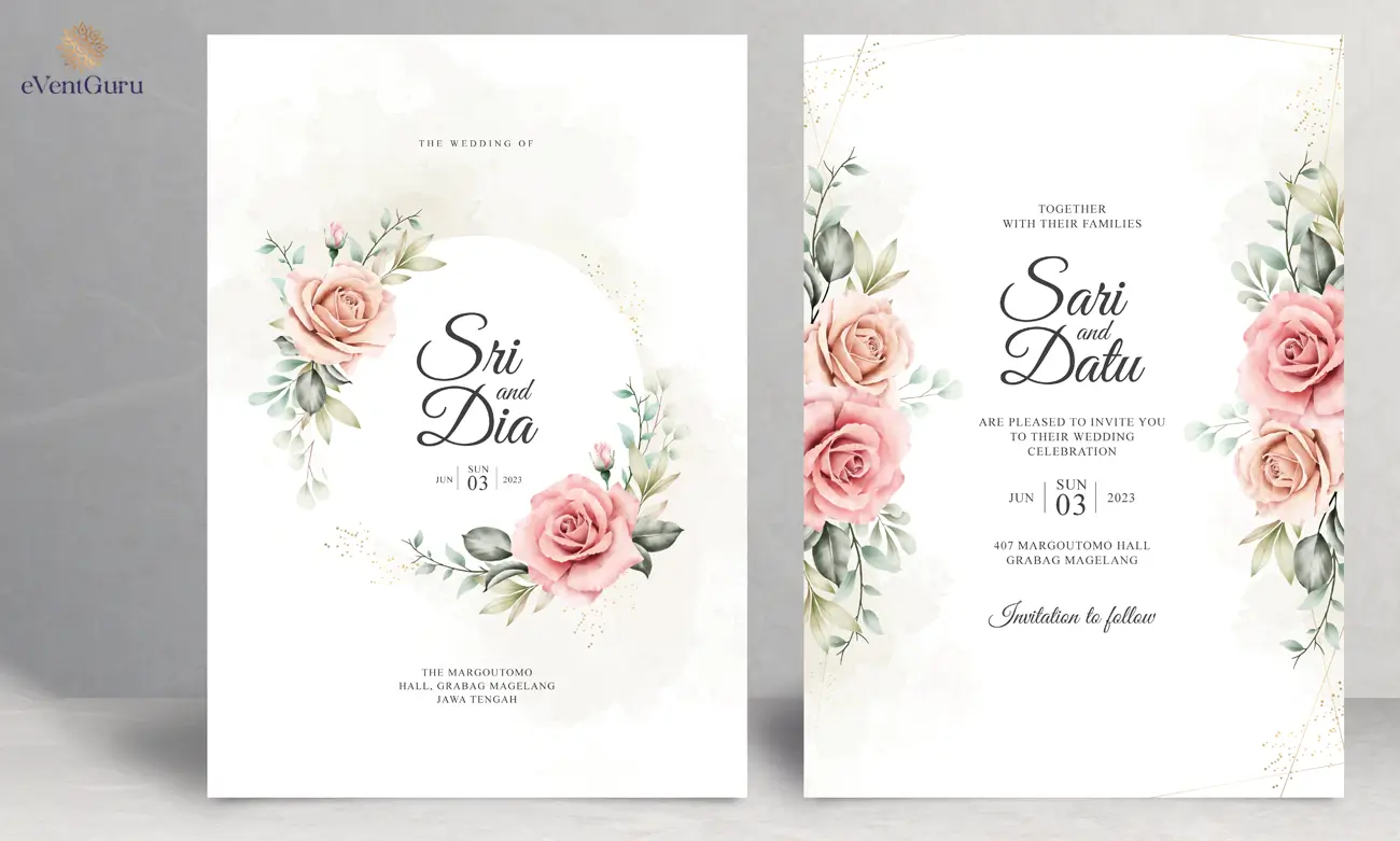 Theme for a beautiful floral wedding card
